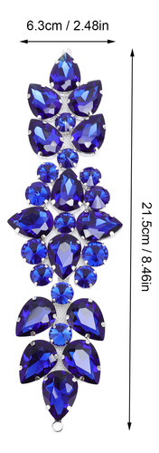 Exquisito Parche Con Diamantes De Imitación De Cristal Azul