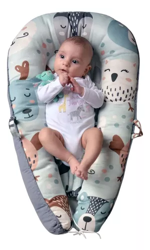 Nido contenedor para bebé Babies and Kiddies Gris oscuro con puntitos