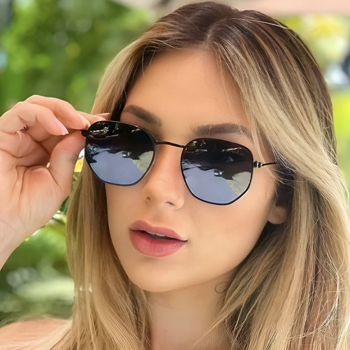 Óculos De Sol Feminino Hexagonal