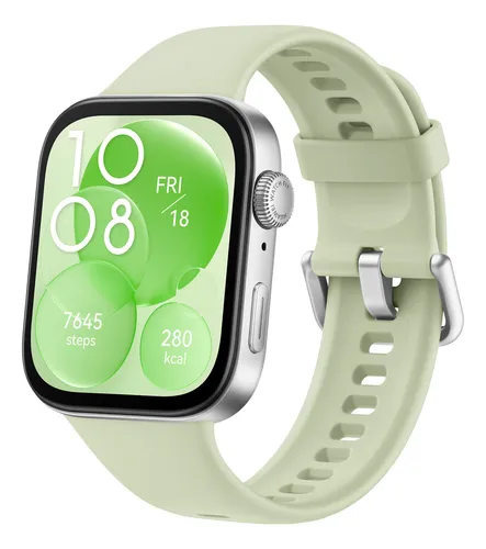 Smartwatch, Huawei Watch Fit 3, Verde Bisel Prateado Desenho da p...