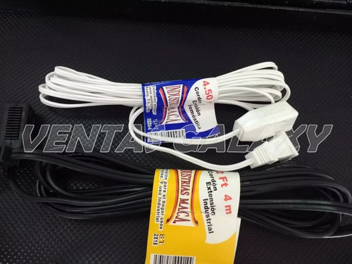 Extension Electrica Blanca 4.5mts 2x20 X 3 Unidades