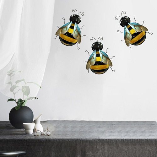 diseño de abeja de abeja POHOVE Escultura 3D de metal para pared 