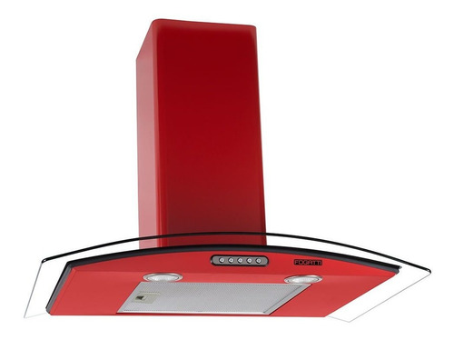 Coifa De Parede 70cm Fogatti Vidro Curvo Slim Vermelha Cor Vermelho 110V