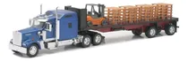 Comprar New Ray 1\u002F32 Trailer Kenworth W900 Plana Con Montacargas 