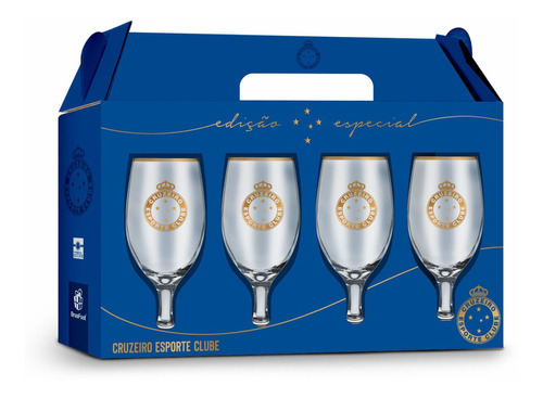 Kit 4 Taças Windsor Cruzeiro Edição Especial Serie Ouro Cor Transparente