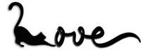 Comprar Cuadro Decorativo Minimalista Gato Love Mdf 3mm 38,5cm X13cm