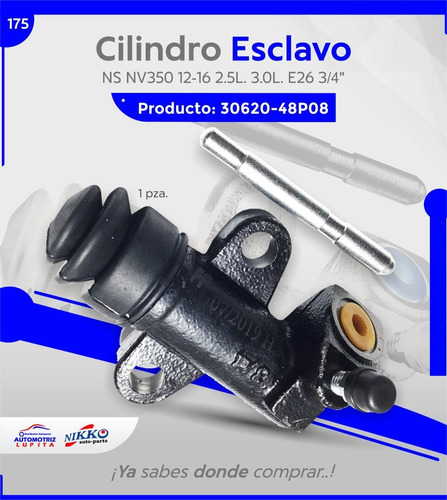 Cilindro Esclavo Nissan Nv350 Mod 12-16 Motor  2.5l 3.0l 3/4