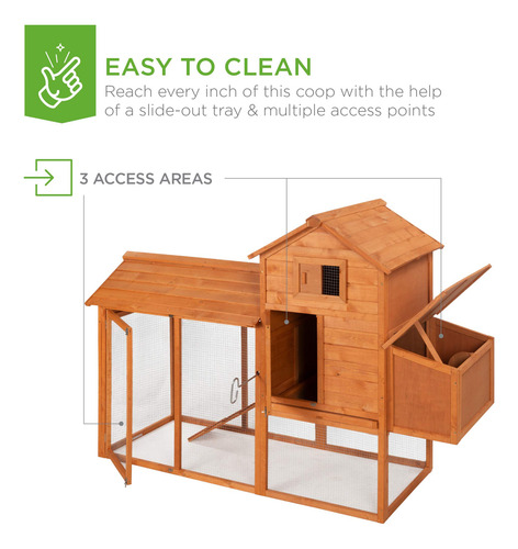 Gallinero De Madera Para Aves Con Rampas Y Corral