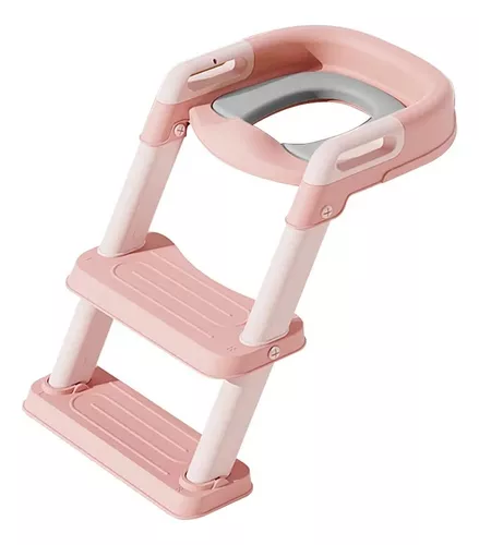 Adaptador Wc Para Niños 2-6 Años Con Escalera Plegable Rosa