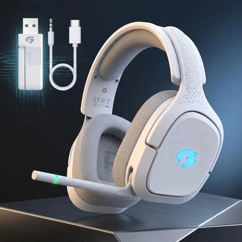 Fone De Ouvido Headset Gamer Sem Fio Olafvi Captain 700 Pro Branco Bluetooth Microfone Pc Videogame