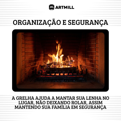 Grelha P/ Lareira De Canto Com Gaveta - Artmill