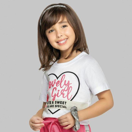Camisa Infantil Menina Manga Curta Rovitex Estampa Qualidade