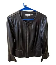 Comprar Campera Cuero Ecologico Calvin Klein Negra Escucho Ofertas