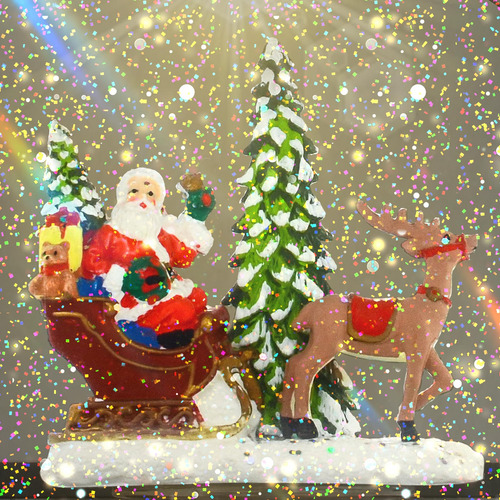 Linterna De Navidad Con Globos De Nieve Y Música Led