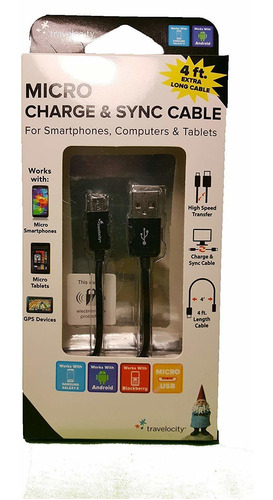 Travelocity Micro Charge & Sync Cable 4 ft. Cable Extra Larg