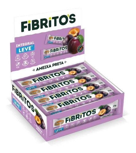 Fibritos Com Ameixa Preta Biosoft (cx C/ 15 Un De 25g)