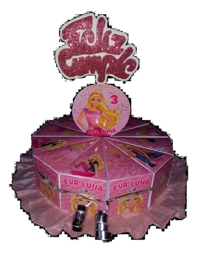 Combo De Centros De Mesa, Golosineros Y Cartel Barbie 