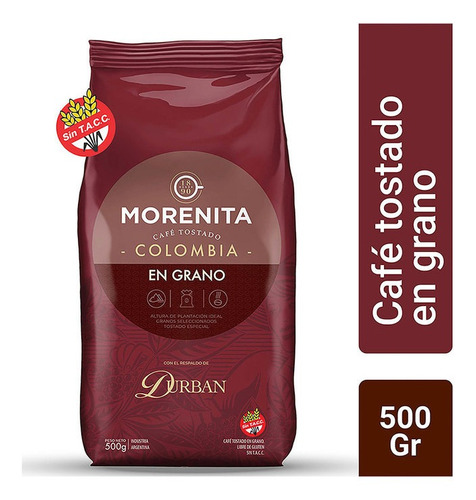 Morenita Cafe En Granos Tostado Colombia X 500 Gr