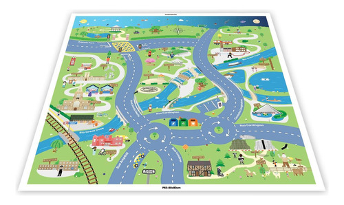 Pista Para Carrinhos Miniatura Cidade Pontes Rio 80x80cm