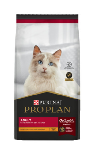 Imagen 1 de 1 de Alimento Pro Plan Optiprebio para gato adulto sabor pollo y arroz en bolsa de 3 kg