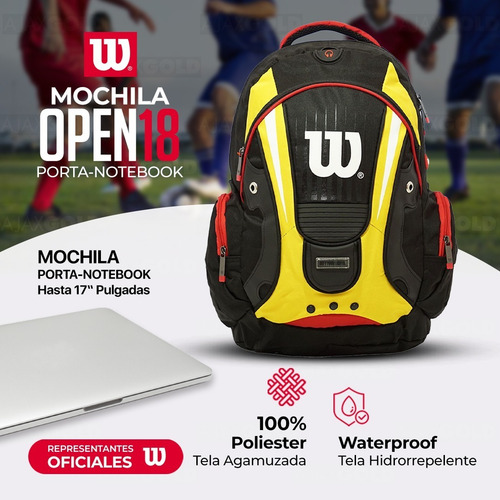 Imagen 6 de 10 de Mochila Porta Notebook 17 Wilson Urbana Reforzada Grande