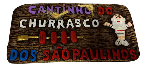 Placa Decorativa Cantinho Do Churrasco Dos São Paulinos