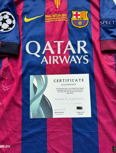 Playera Autografiada Por Neymar Jr Barca Con Certificado Uk