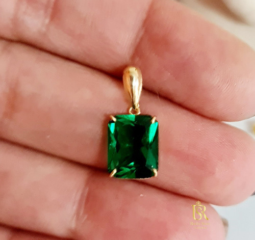 Brinco De Ouro 18k Com Zircônia Retangular De 8x10mm Com Nf