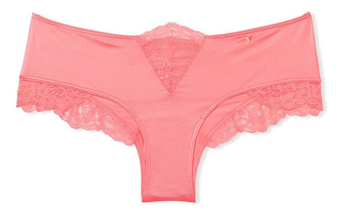 Victoria's Secret Panty Cachetero Rosa Con Encaje Original