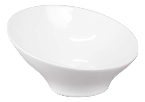 Bowl Tazon Inclinado De Porcelana 125 Ml Vencort - 6 Pzas Color Blanco