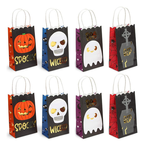 Spooky Central Paquete De 24 Bolsas De Papel De Halloween Co