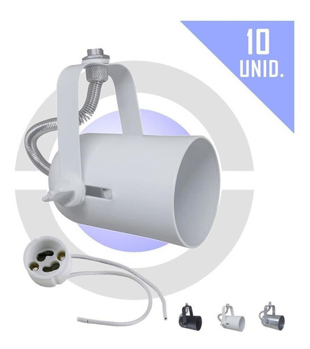 Combo 10 Spot Para Dicroica 1 Lampada Led Trilho Iluminação