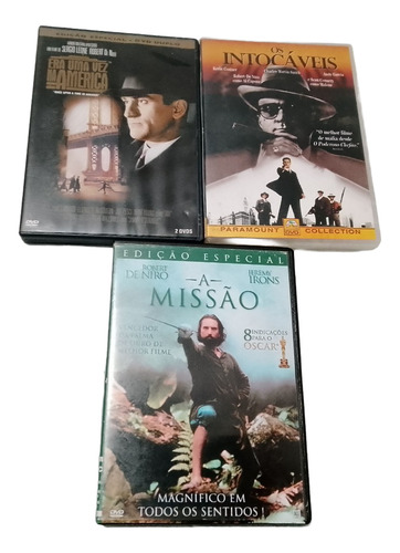 3 Dvd Os Intocáveis+ Era Uma Vez Na América+ A Missão Duplos