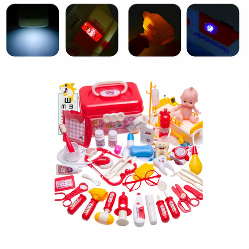Juego De Juguetes Médicos De Rol Para Niños Con Luces, 52 Pi
