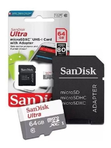 Cartão De Memória Micro Sd De 64gb Sandisk Ultra
