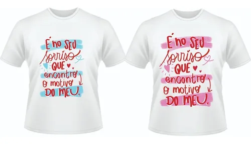 comprar Kit De Camisetas Pu002F Casal Dia Dos Namorados.