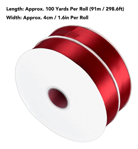 2 Rollo Liston Satinado Para Decoración Ancho 4cm 91 Metros