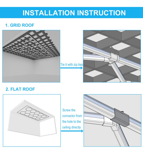 Luz De Garaje Hexagonal 720w 93600 Lúmenes 6500k