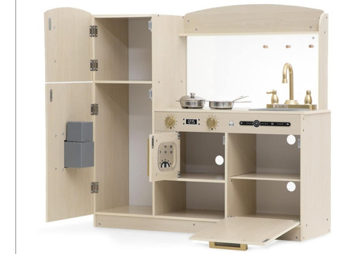 Cocina Juguete De Madera Refri Lavavajillas Estufa Tarja