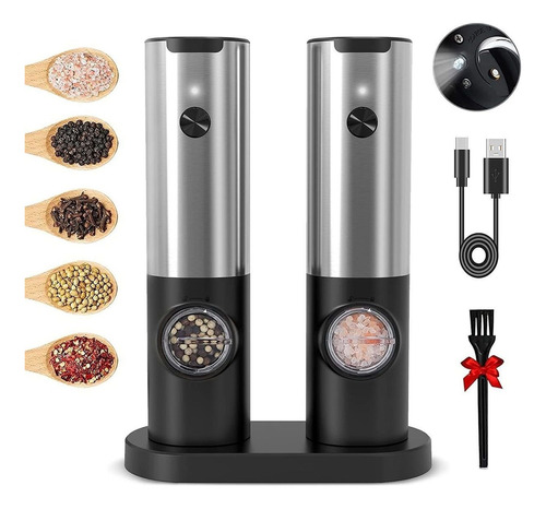 Rechargeable Electric Salt And Pepper Grinder Set