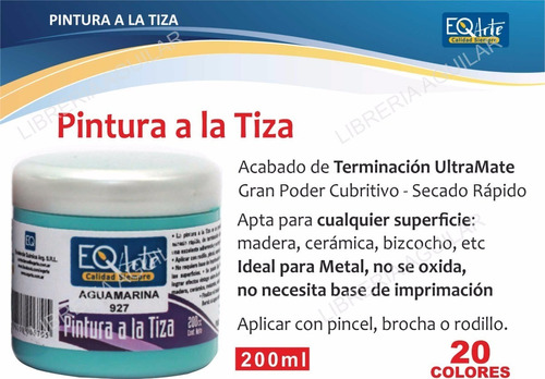 Pintura A La Tiza Eq Arte Aguamarina Eqarte Chalk  200ml