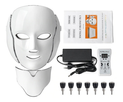 Máscara Rejuvenescedora Led Facial + Pescoço Fototerapia 