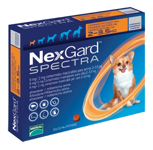 Antipulgas Nexgard Spectra Xs 2 A 3.5 Kg Para Perro