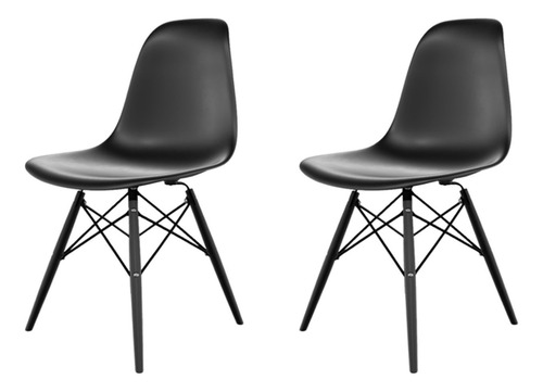Conjunto Com 2 Cadeiras Para Sala De Jantar Eames Pp Dsw Inj