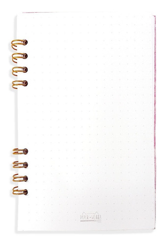 Libreta 90 G Pasta Dura Bullet Journal Conchas Rosa Stickers