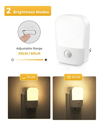 Paquete De 2 Luces Nocturnas Enchufables A La Pared, Luz Noc