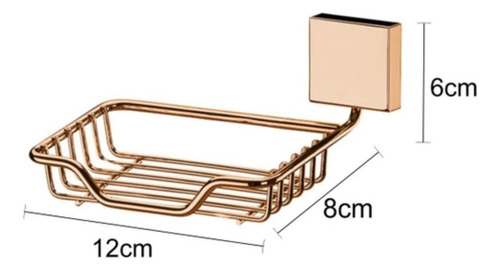 Porta Sabonete Inox P/ Banheiro Saboneteira Parede Rose Gold
