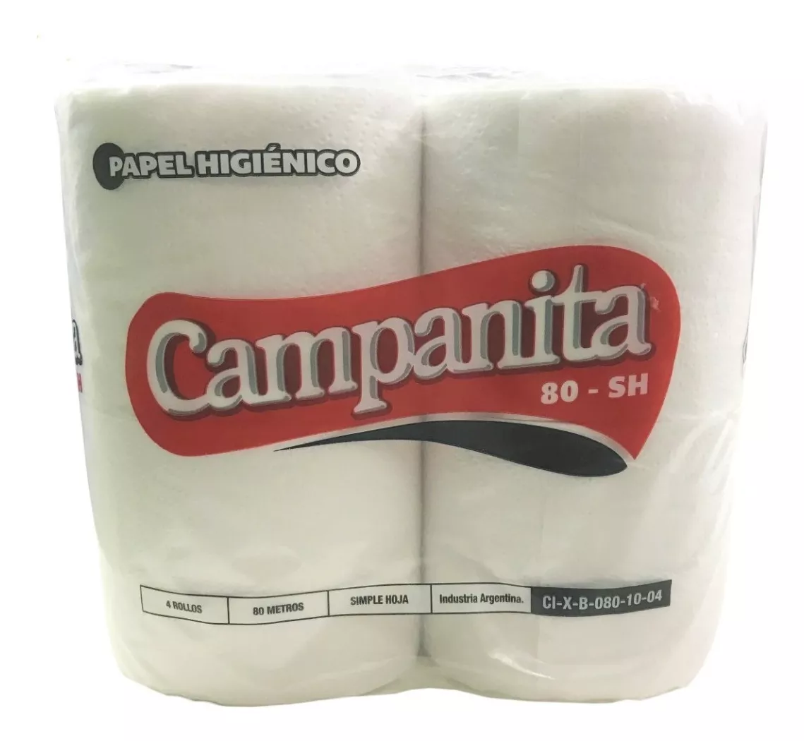 Primera imagen para búsqueda de papel higienico campanita 80