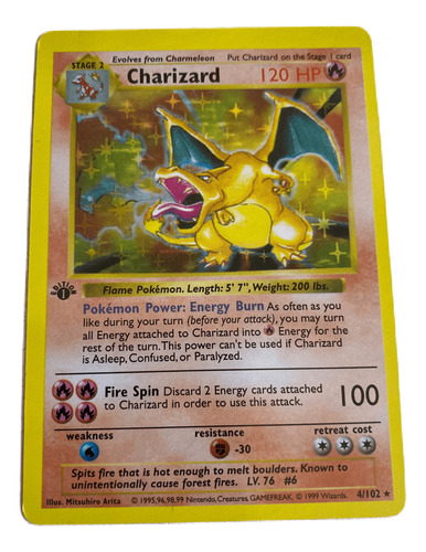 Juego De Carta Pokemon Alternativa Charizard 4/102