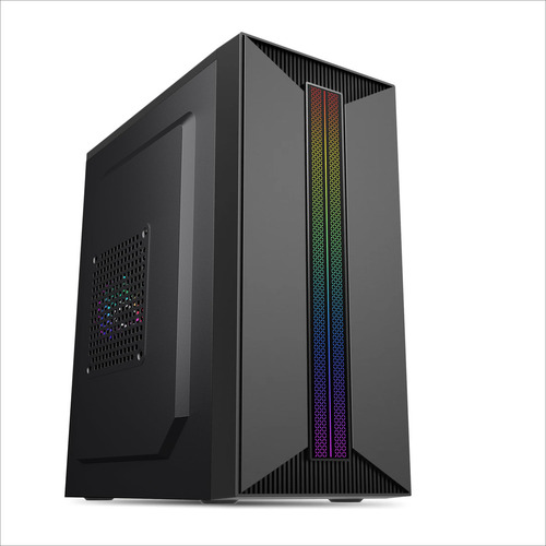 Quaroni Gabinete Gamer Mobo M-atx, M-itx, Rgb, Lateral Transparente, Incluye Fuente De Poder De 500w. Modelo Qcmt-09